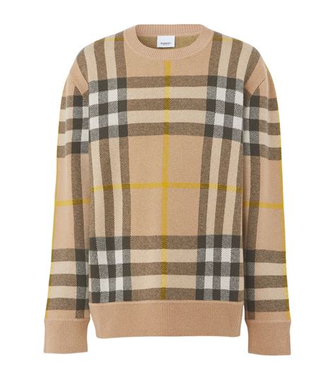 burberry check detail cotton cashmere sweater|Burberry cashmere sweater and bottom.